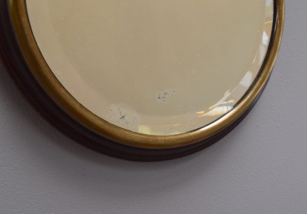 Brass and Mahogany Circular Mirror Online Hot Sale