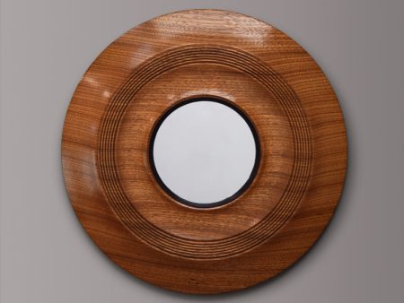 Walnut Round Mirror For Sale