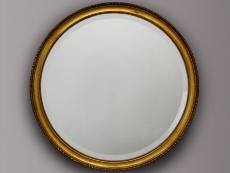 English Round Gilt Bevelled Mirror For Cheap