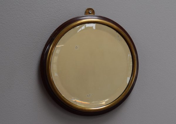 Brass and Mahogany Circular Mirror Online Hot Sale