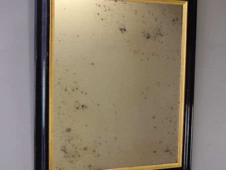 Early 19th Century Ebonised Mirror with Gold Gilt Slip For Discount