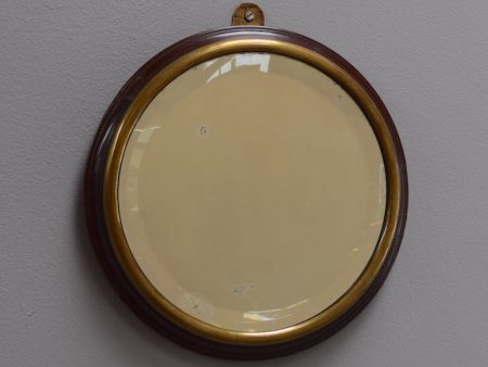 Brass and Mahogany Circular Mirror Online Hot Sale