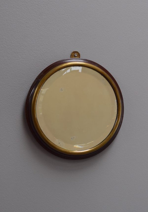 Brass and Mahogany Circular Mirror Online Hot Sale