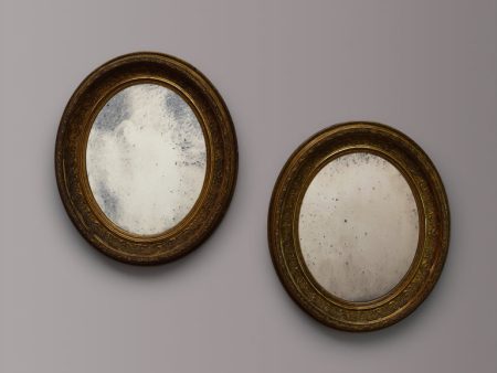 Pair of Gilt Oval Mirrors For Cheap