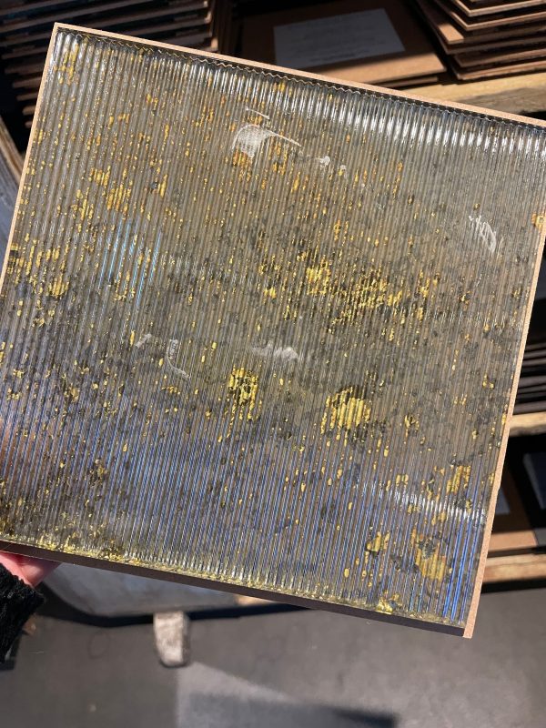 Gold Swathe on Ribbed Glass Sample For Sale