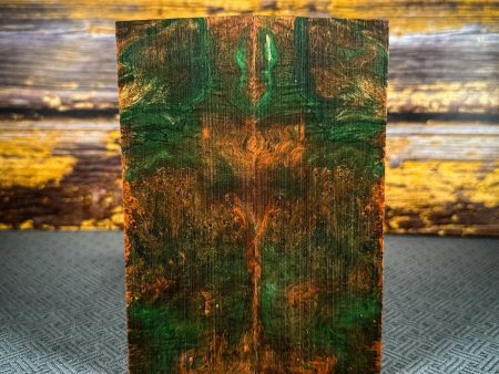 #2495 - Green and Orange Double Dyed Yellow Cedar Burl For Cheap