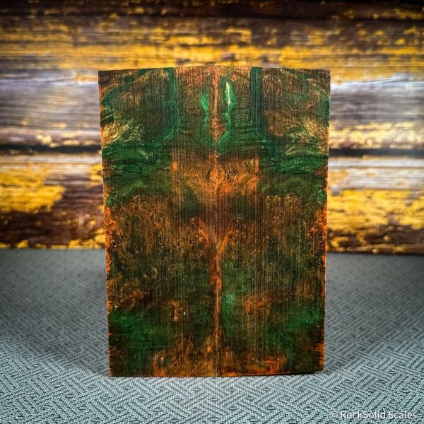 #2495 - Green and Orange Double Dyed Yellow Cedar Burl For Cheap