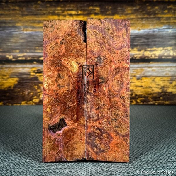 #2486 - Orange and Purple Double Dyed Yellow Cedar Burl Cheap