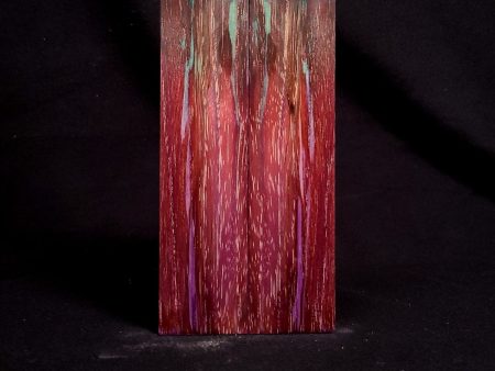 #2037 - GROOVY Triple Dyed Spalted Pecan - Purple, Peacock Green, RedRum For Cheap