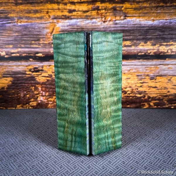 #2439 - Green and Teal Double Dyed Curly Maple - Bargain Bin Fashion