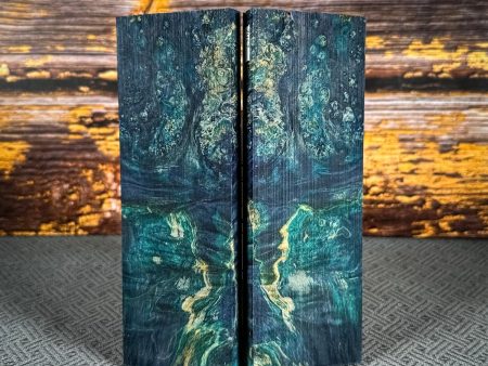 #2467 - Sea Blue and Teal Double Dyed Box Elder Burl Discount