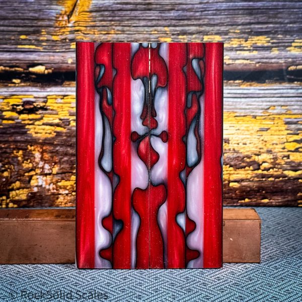 #2334 - Red and White Swirl Acrylic Online now