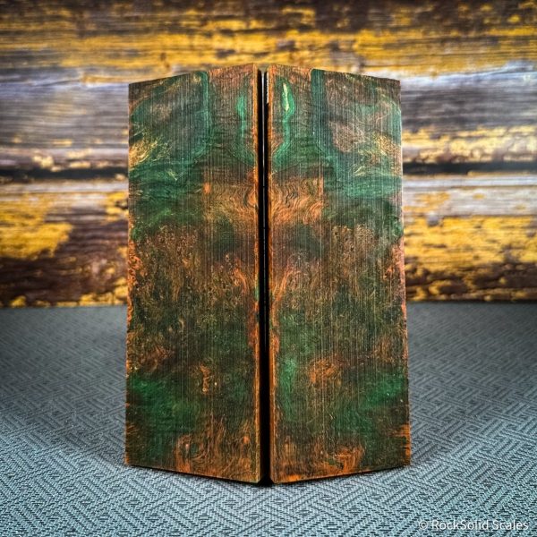 #2495 - Green and Orange Double Dyed Yellow Cedar Burl For Cheap