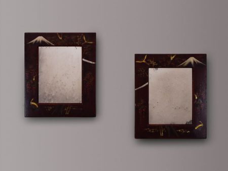 Pair of Oriental Lacquer Mirrors on Sale