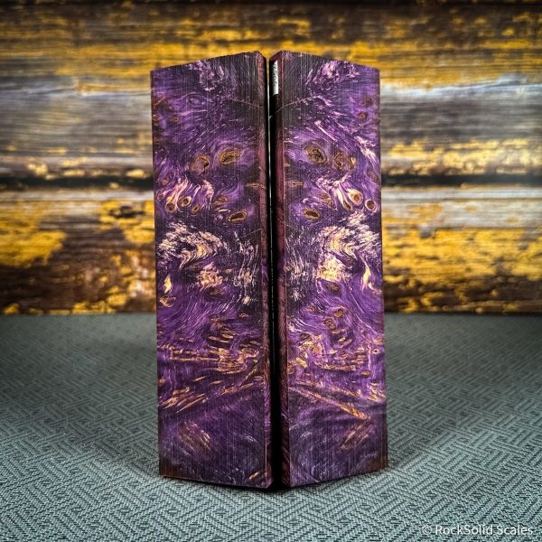 #2500 - Purple and Orange Double Dyed Yellow Cedar Burl Hot on Sale