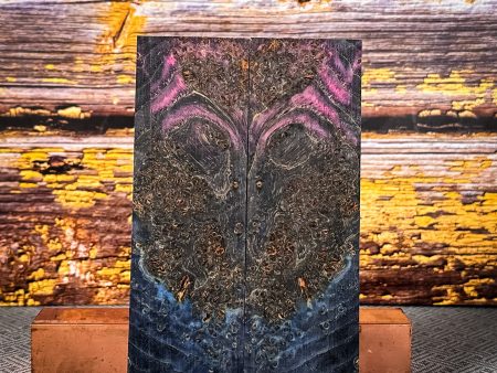 #2360 - Blue Black Pink TRIPLE DYED Black Ash Burl Online Hot Sale