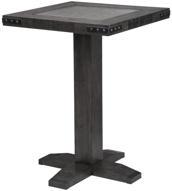 Harley Davidson Pub Table and Stools Set - Bar and Shield Square Table Set Industrial Grey Hot on Sale