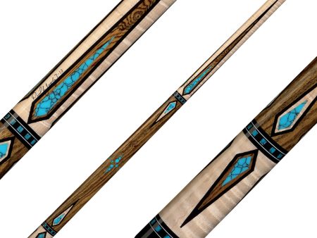 Jacoby HB7 Cue - Curly Maple with Turquoise and Bocote Inlays Online Hot Sale