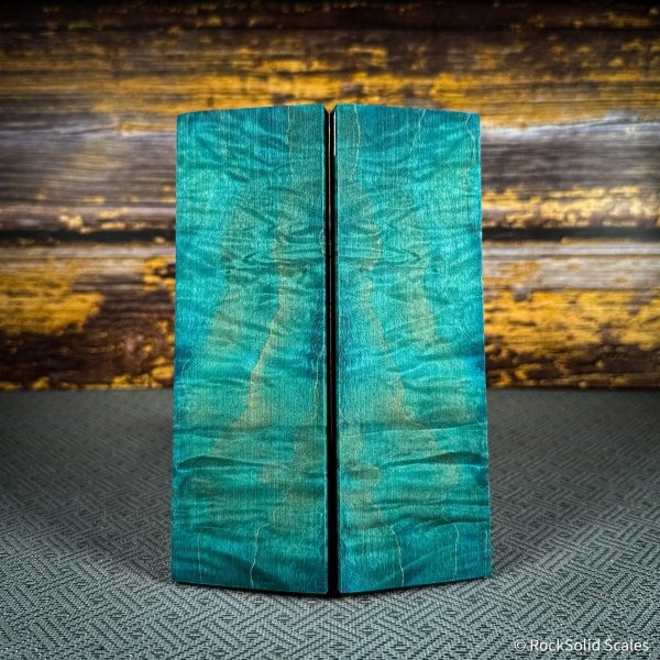 #2493 - Sea Blue 5A Curly Maple For Cheap