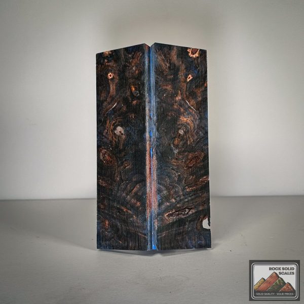 #2738 - Blue and Mandarin Orange Buckeye Burl Sale