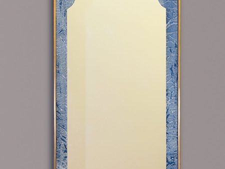 Brass Framed Mirror with Marbled Paper Hot on Sale