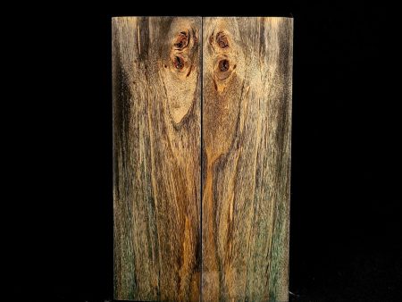 #1029 - Peacock Green and Black Dyed Black Poplar Burl *BARGAIN BIN* Cheap