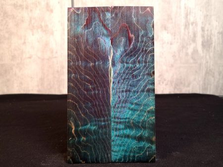 #2084 - Triple Dye redruM Tru-Blue Peacock Green Curly Maple Cheap