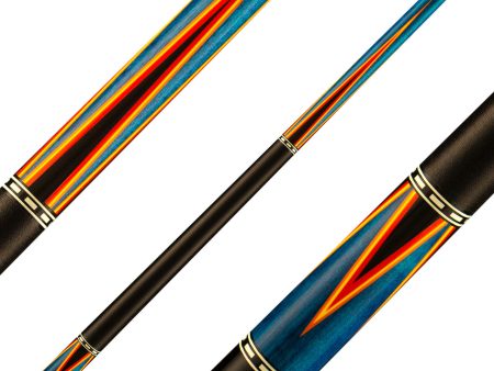 Valhalla VA486 Cue - Blue Stained with Multi Color Points Sale