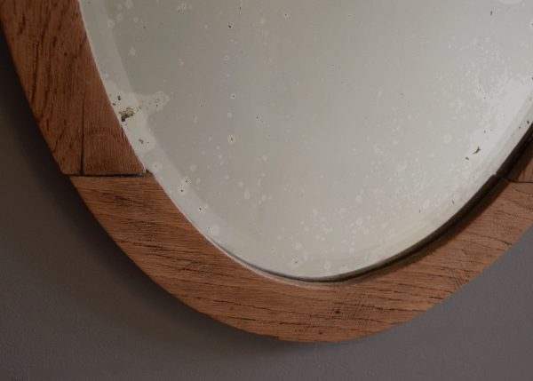 Bleached Oak Oval Mirror Hot on Sale