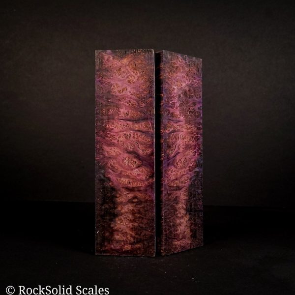 #2128 - Violet and Blue Double Dye Redwood Burl - K&G Stabilized Sale