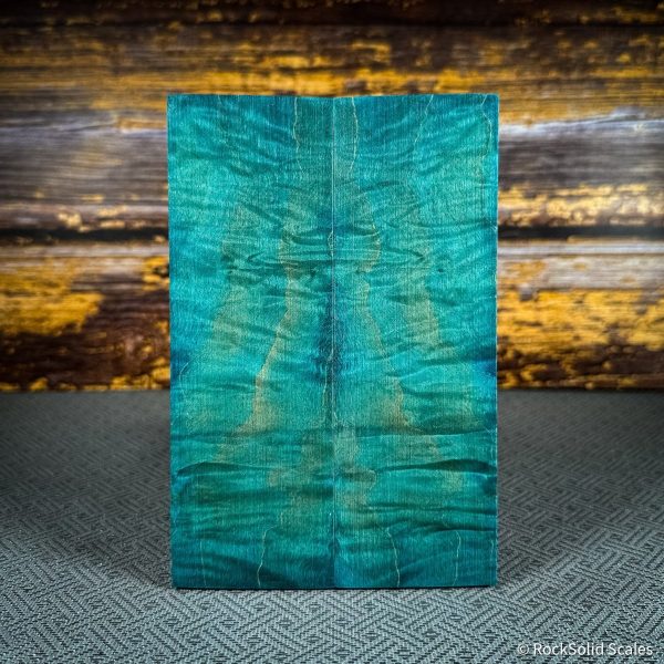 #2493 - Sea Blue 5A Curly Maple For Cheap