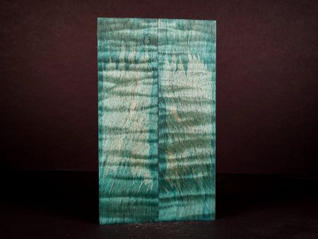 #2130 - Teal and Sky Blue Double Dye Curly Maple - K&G Stabilized - Bargain Bin Cheap