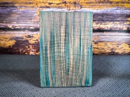 #2375 - Orange Teal Double Dyed Curly Maple - K&G Stabilized - Bargain Bin Hot on Sale