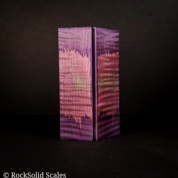 #2118 - Magenta and Purple Double Dyed Curly Maple - K&G Stabilized For Discount