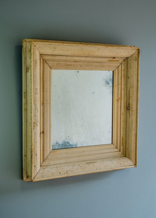 19th Century Stripped Pine Mirror Hot on Sale