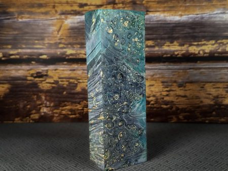 #2399 - Blue Dyed Box Elder Burl Block Online