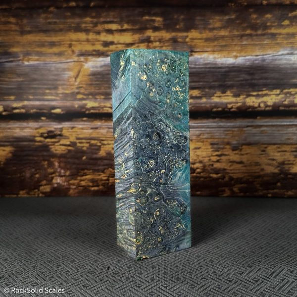 #2399 - Blue Dyed Box Elder Burl Block Online