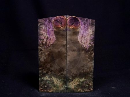 #1064 - Triple Dye Box Elder Burl - Lime Purple OD Green For Sale