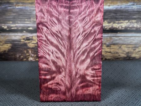 #2382 - Red Dyed Exhibition Grade Angelstep Quilted Maple - K&G Stabilized Online Hot Sale