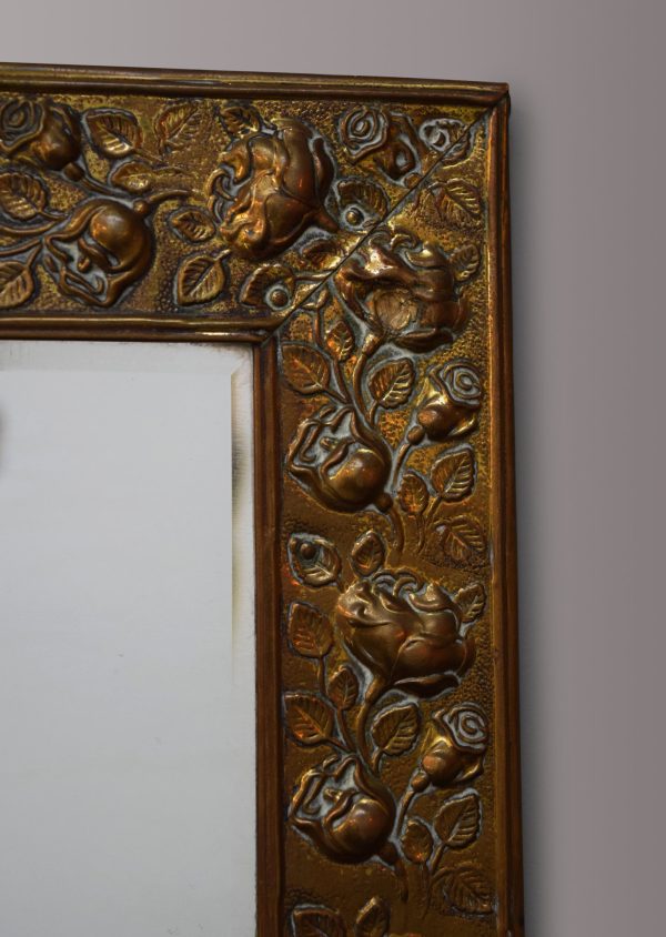 Arts & Crafts Brass Mirror Online Sale