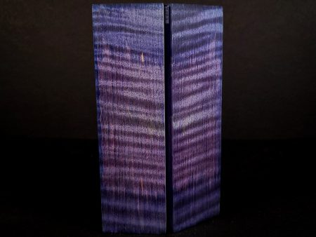 #2133 - Blue Violet Double Dyed Curly Maple - K&G Stabilized Online Hot Sale