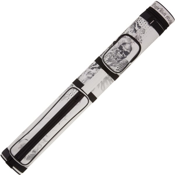 Eight Ball Mafia EBMC22M 2x2 Hard Cue Case -Grey Skull on Fire For Sale