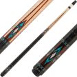 Jacoby HB4T Cue - Cocobolo with Turquoise and Mother of Pearl Diamond Points Fashion