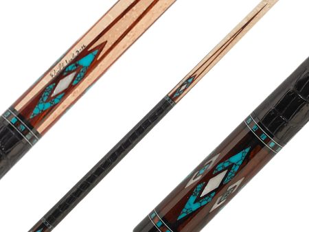 Jacoby HB4T Cue - Cocobolo with Turquoise and Mother of Pearl Diamond Points Fashion