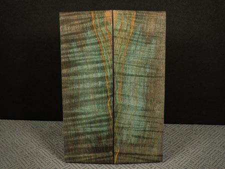 #2298 - Phantom Grey and Teal Double Dyed Curly Maple Online