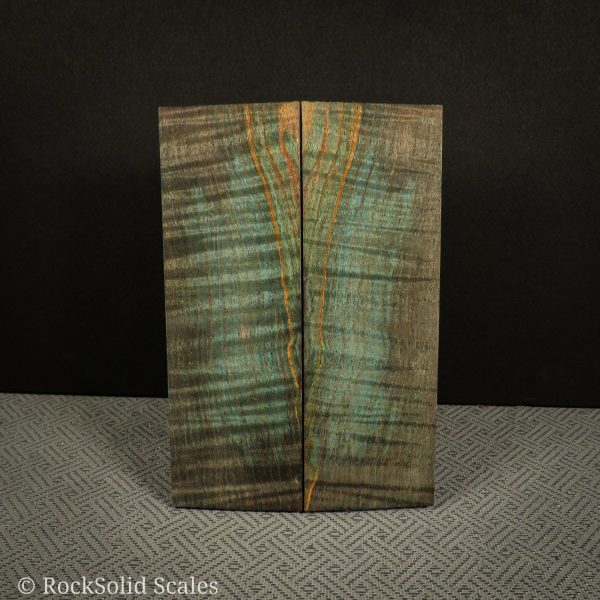 #2298 - Phantom Grey and Teal Double Dyed Curly Maple Online