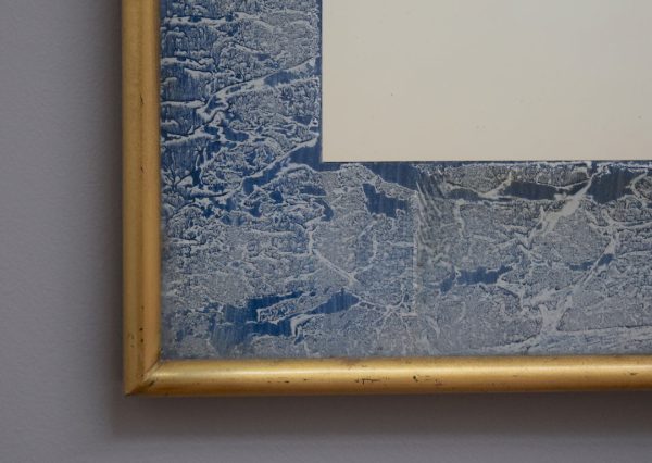 Brass Framed Mirror with Marbled Paper Hot on Sale