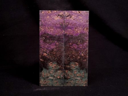 #2016 - Triple Dyed Maple Burl - Purple, Peacock Green, Sinister For Cheap