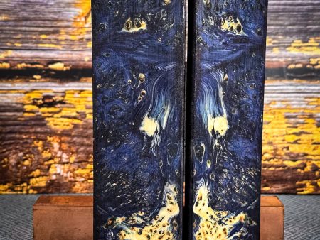 #2345 - Navy Blue Yellow Cedar Burl Hot on Sale