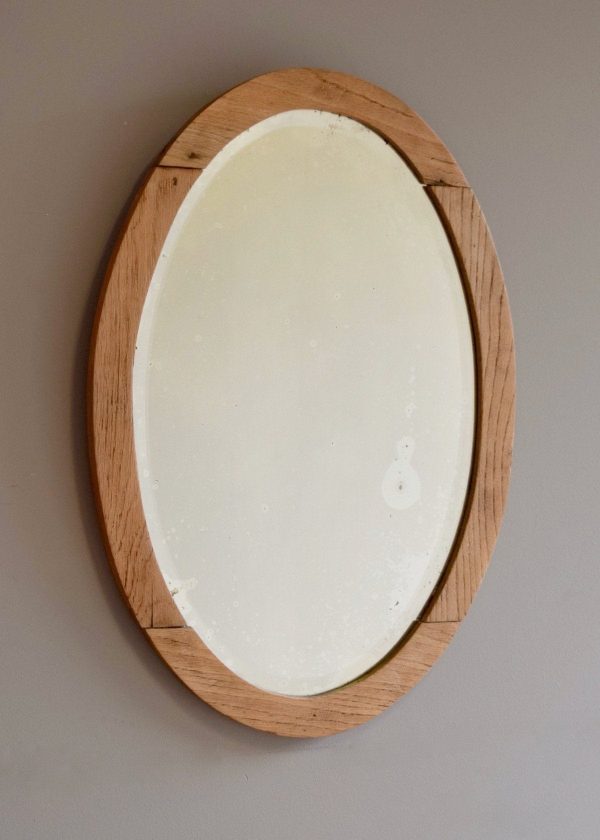 Bleached Oak Oval Mirror Hot on Sale